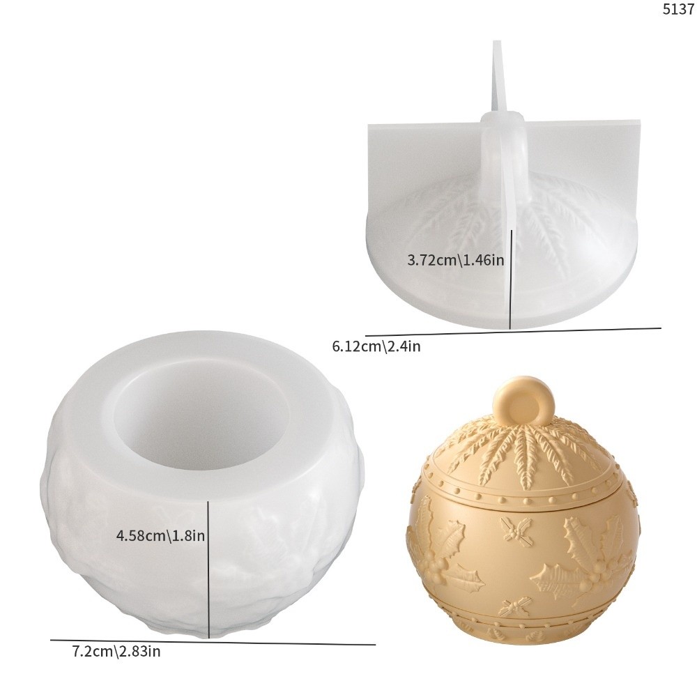 Candle Making Jars With Lids - แม่พิมพ์เทียนซิลิโคนแบบใหม่ ลายเบอร์รี่ 3 มิติ พร้อมฝาปิด แม่พิมพ์เรซิ่นปูนปลาสเตอร์