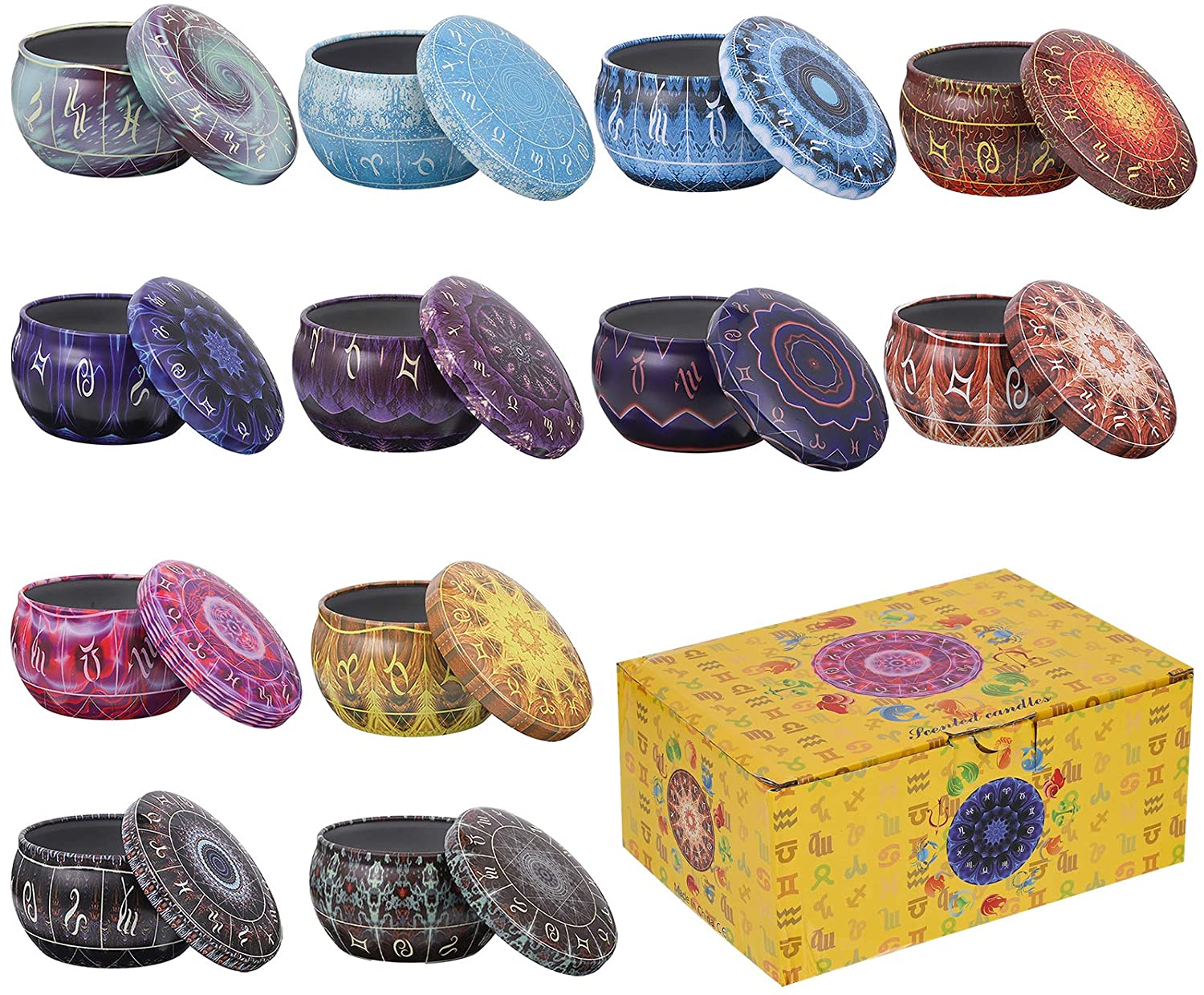 Candle Making Jars With Lids - 12 แพ็คเทียนกระป๋องรอบเทียนคอนเทนเนอร์พร้อมฝาปิด 2.5 ออนซ์ทําเทียนสําหรับเครื่องเทศศิลปะหัตถกรรม Party Favor