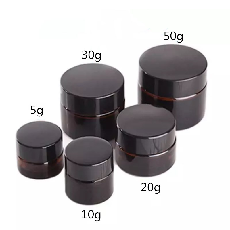 Candle Making Jars With Lids - 20 ชิ้น ขวดแก้วสีอำพันขนาดเล็ก 5ml 10ml 15ml