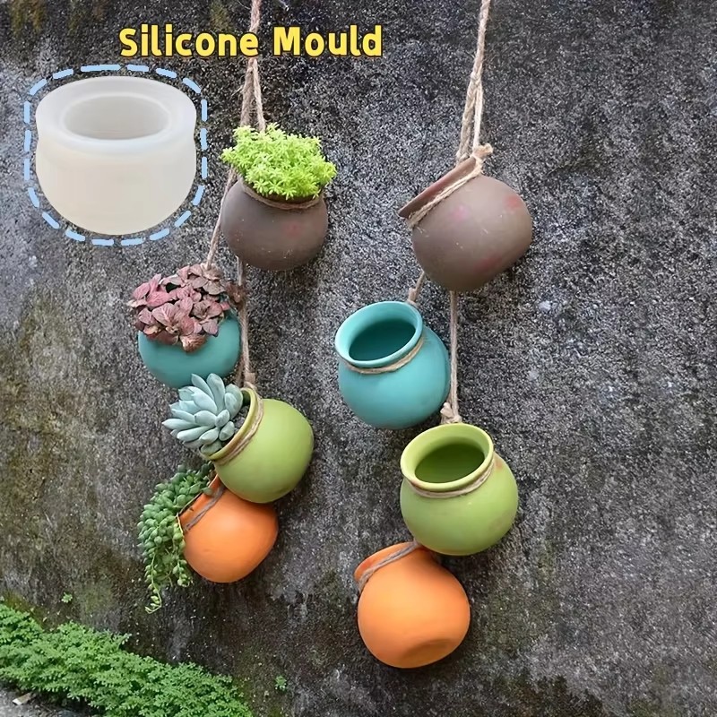 Candle Making Scents - แม่พิมพ์กระถางดอกไม้ซิลิโคน, แม่พิมพ์เรซิน, แม่พิมพ์อีพ็อกซี่, แม่พิมพ์เทียนหอม, กระถางดอกไม้ขนาดเล็ก, กระถางดอกไม้แขวนผนัง,