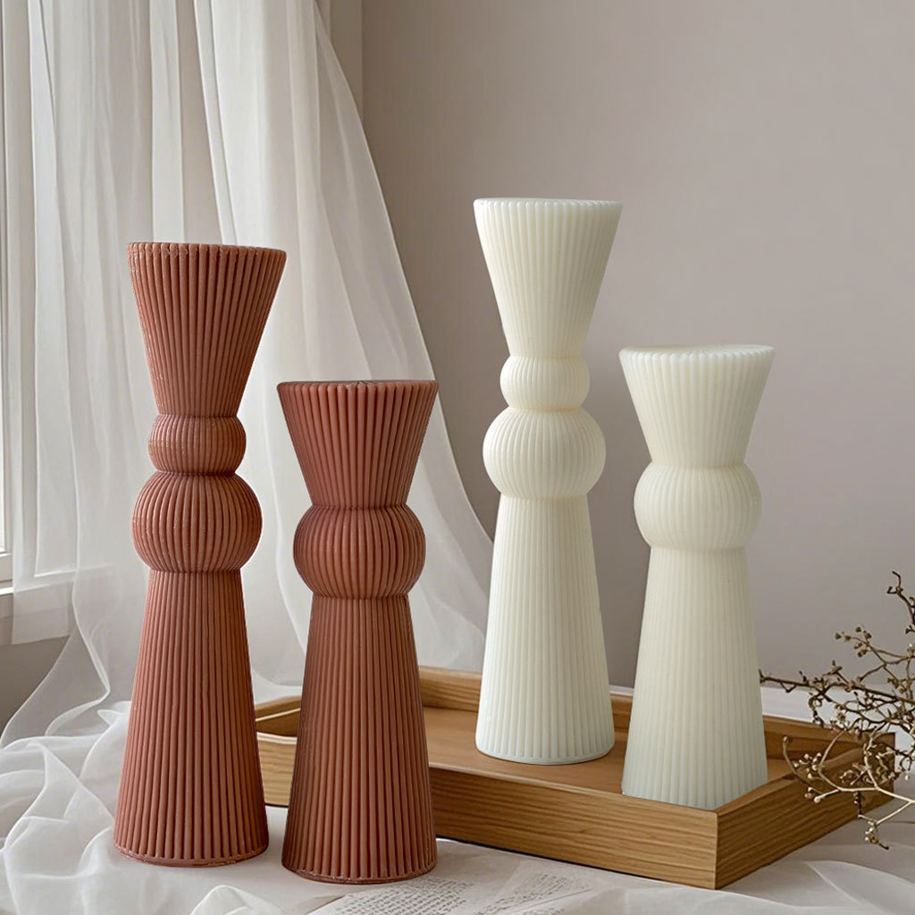 Candle Making Activity - DIY ยาวลายเสาเทียนแม่พิมพ์ Handmade กระบอก AROMA เทียนแม่พิมพ์ซิลิโคนโบสถ์เทียนทําอุปกรณ์