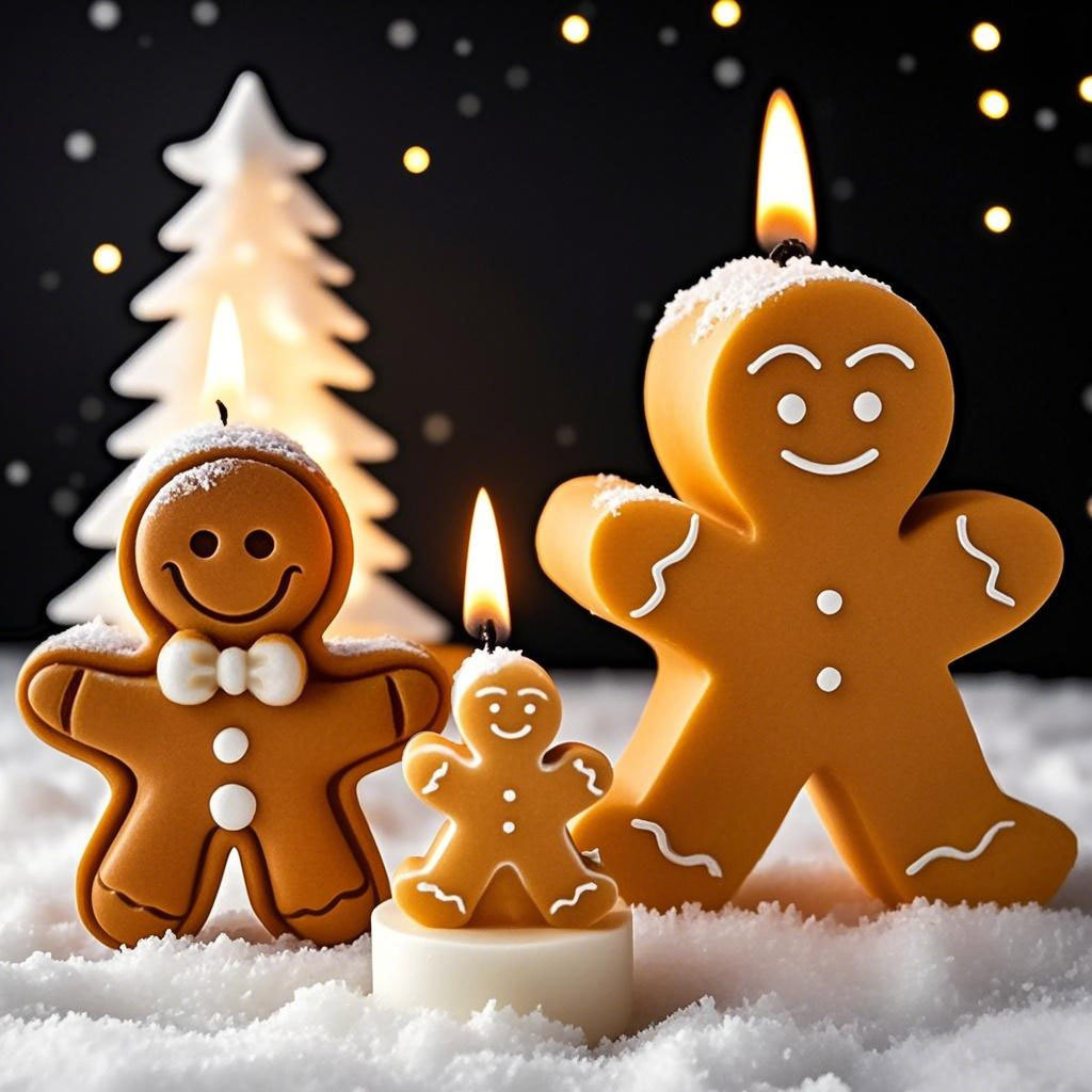 Candle Making Books For Beginners - DIY การ์ตูน Gingerbread Man ซิลิโคนเทียนแม่พิมพ์คริสต์มาสคุกกี้ช็อกโกแลตเบเกอรี่เครื่องมือสบู่แฮนด์เมดเทียนทําอุปกรณ์
