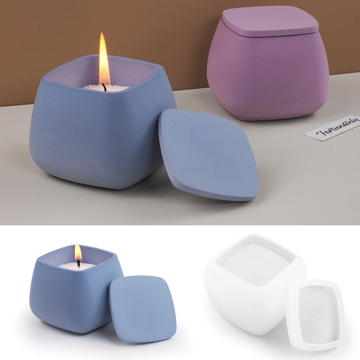 สแควร์เทียน Jar แม่พิมพ์ซิลิโค - Candle Making Jars With Lids บทวิจารณ์และราคา