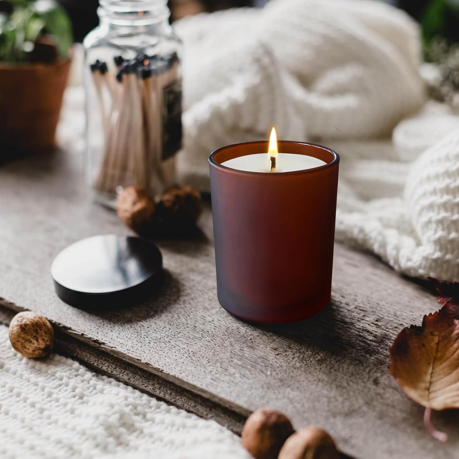 ขวดเทียนหนาสําหรับทําขวดเปล่าเ - Candle Making Jars With Lids บทวิจารณ์และราคา