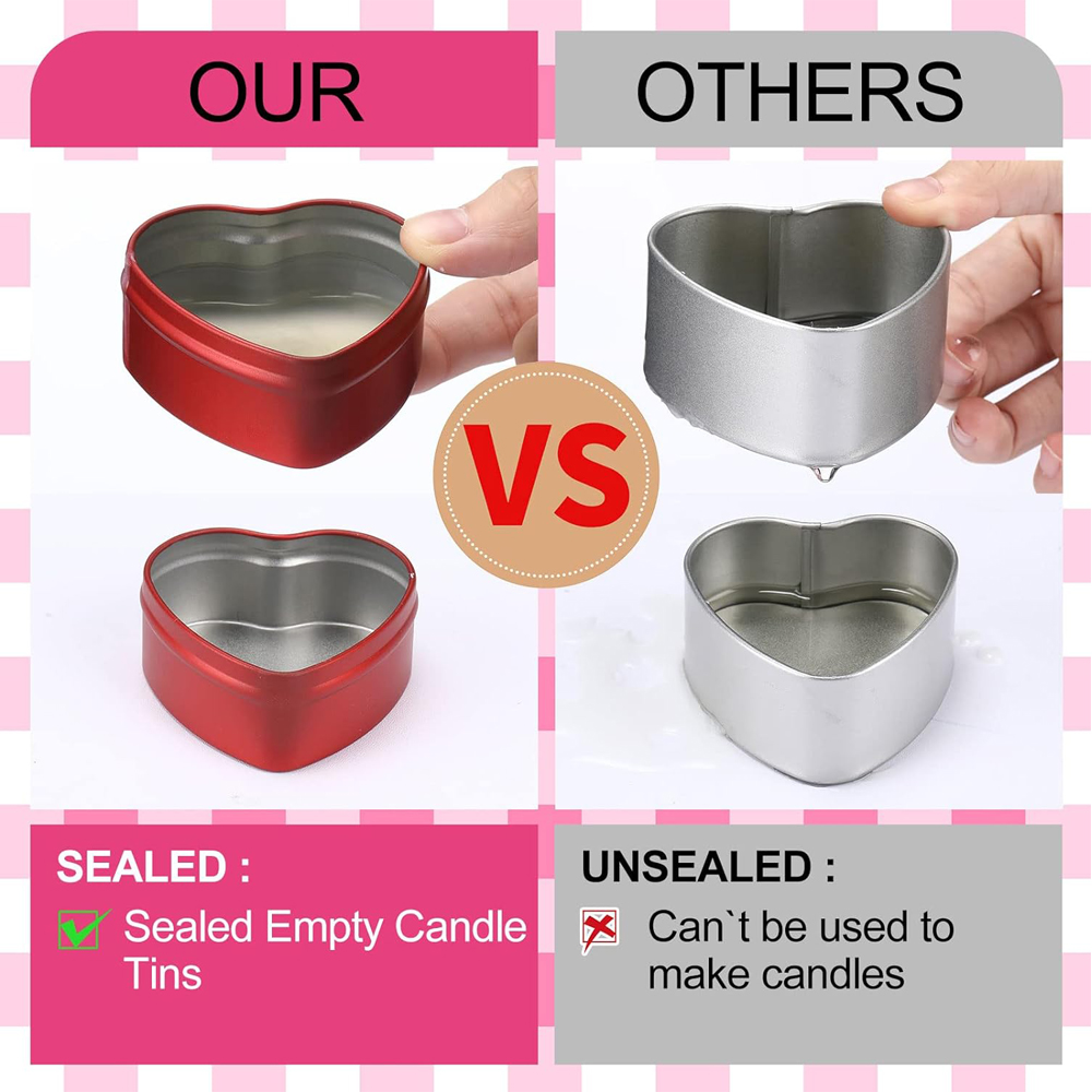 กระป๋องโลหะรูปหัวใจขนาด 2 ออนซ - Candle Making Jars With Lids บทวิจารณ์และราคา