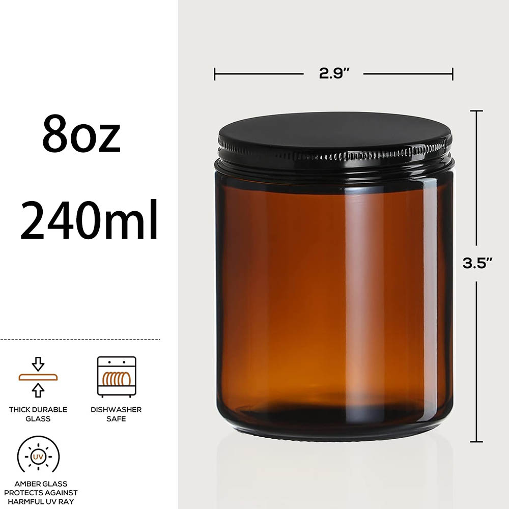 ขวดแก้วสีอำพันขนาด 8 ออนซ์ พร้ - Candle Making Jars With Lids บทวิจารณ์และราคา