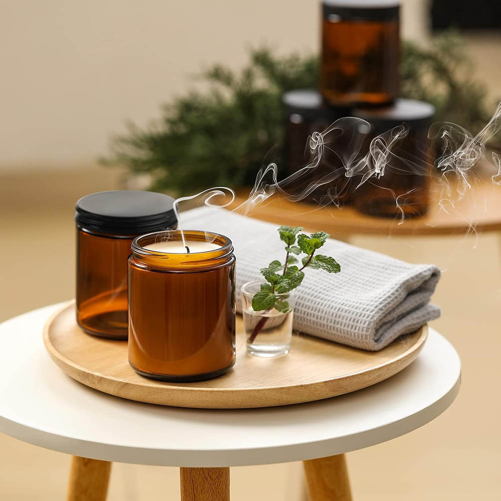 ขวดแก้วสีอำพันขนาด 8 ออนซ์ พร้ - Candle Making Jars With Lids บทวิจารณ์และราคา