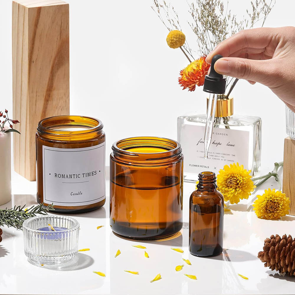 ขวดแก้วสีอำพันขนาด 8 ออนซ์ พร้ - Candle Making Jars With Lids บทวิจารณ์และราคา