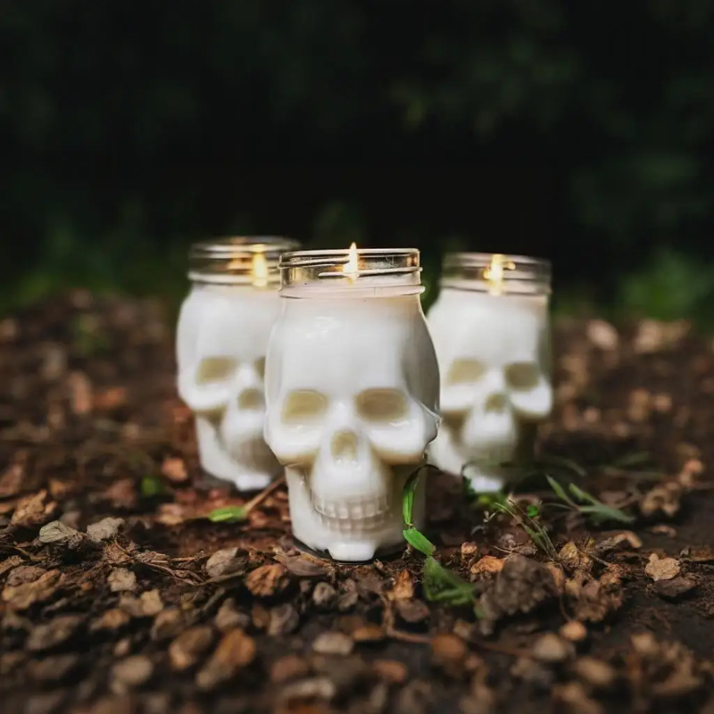ขวดพลาสติกใสลายหัวกะโหลกสำหรับ - Candle Making Jars With Lids บทวิจารณ์และราคา