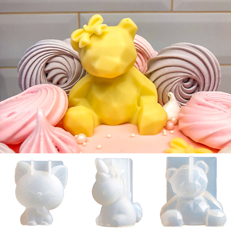 3D สเตอริโอหมีแม่พิมพ์ซิลิโคน  - Candle Making Activity บทวิจารณ์และราคา