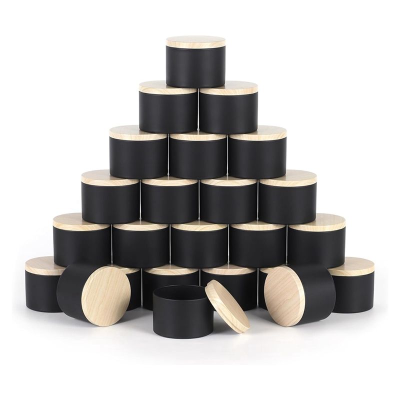 กระป๋องเทียนสีดำขนาด 4 ออนซ์ 2 - Candle Making Jars With Lids บทวิจารณ์และราคา